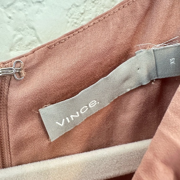 Vince Blush High Low Chevron Pleated Dress Size XS - Picture 4 of 6